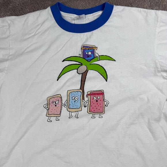 Vtg Kelloggs Pop Tarts Ringer Tee The Great Fruit Escape Promo Commercial Size M - Picture 2 of 4